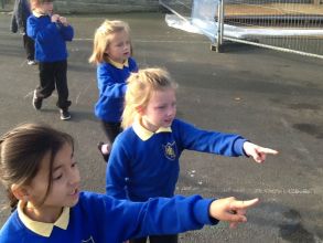 P2 are learning about their sense of sight.  Today we went on a sight walk around the school. 
